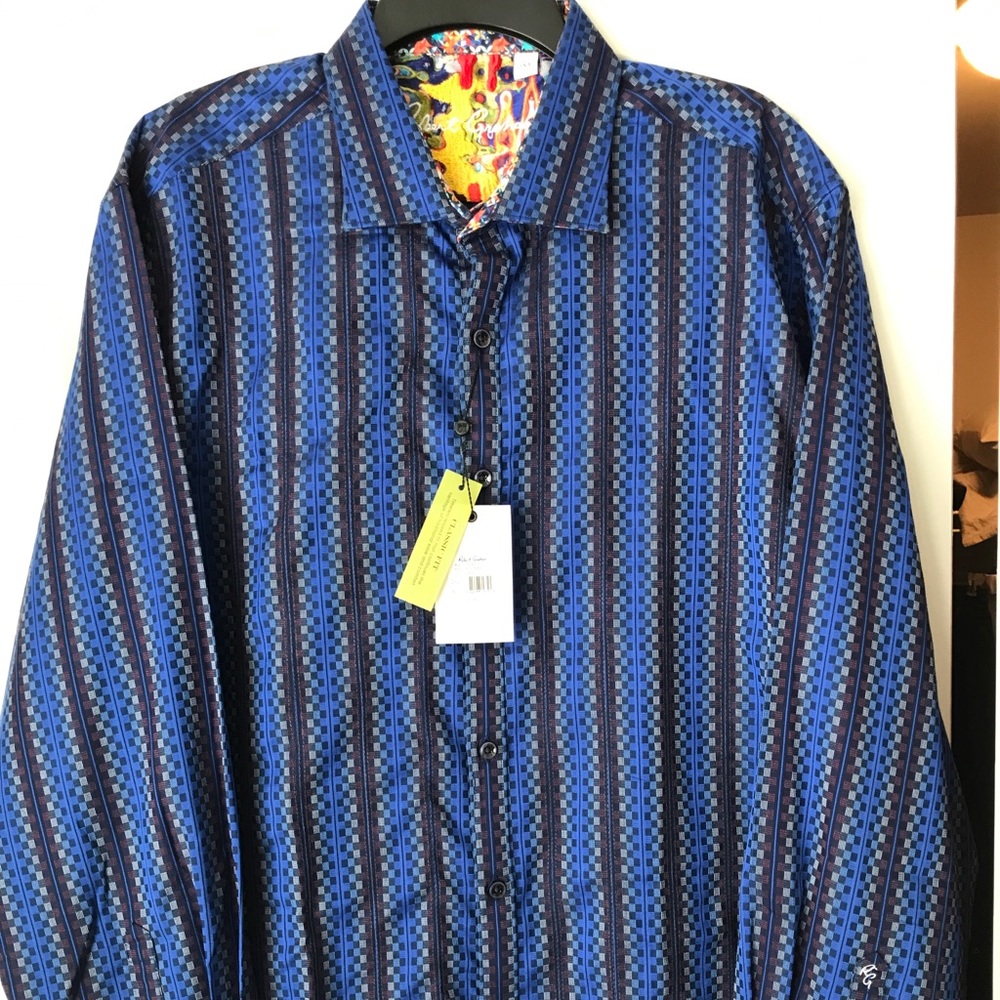 Men’s button down casual shirt by Robert Graham
